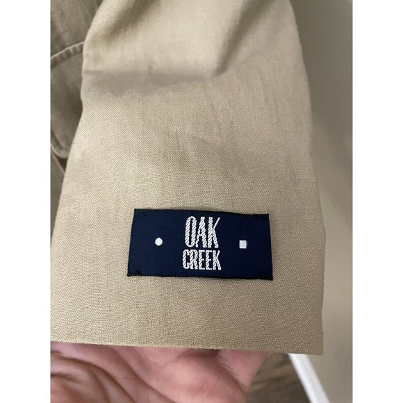 Oak Creek Dillards 3 Button Beige Linen Blend Jacket Blazer‎ Sport Coat  Sz 44L - Picture 6 of 12